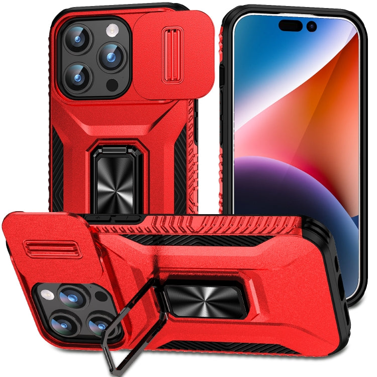 Sliding CamShield Holder Phone Case - For iPhone 15 / 14 / 13 / 12 / X / 7 / 8 Series (Red) - Mos Accessories
